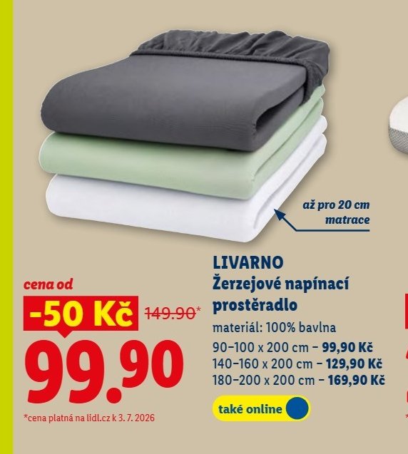 LIVARNO Žerzejové napínací prostěradlo