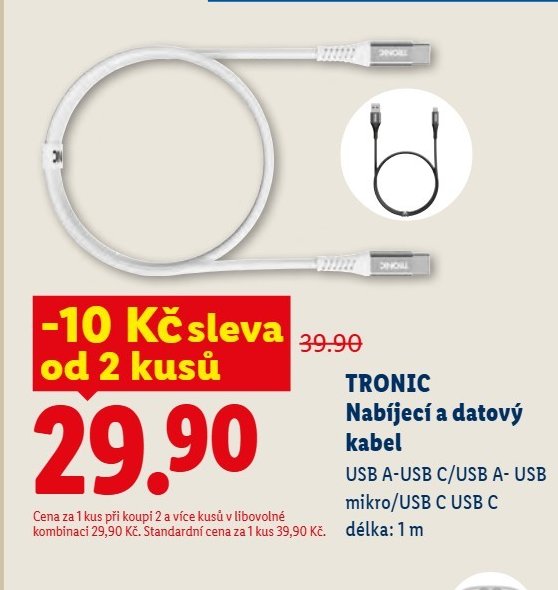 TRONIC Nabíjecí a datový kabel