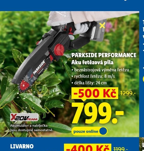 PARKSIDE PERFORMANCE Aku řetězová pila