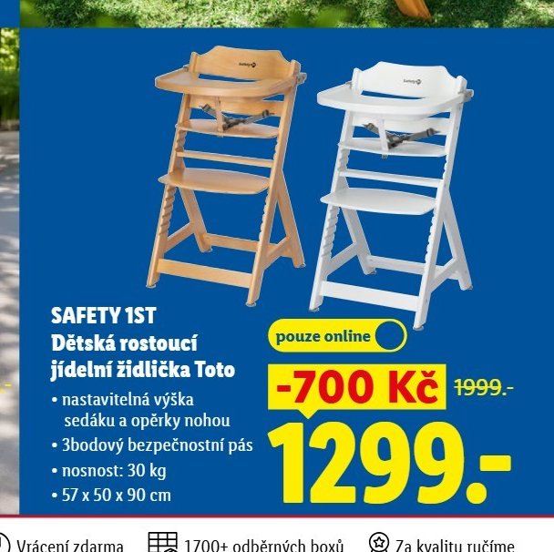 SAFETY 1ST Dětská rostoucí jídelní židlička Toto