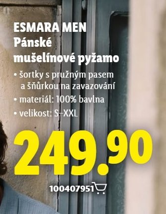 ESMARA MEN Pánské mušelínové pyžamo