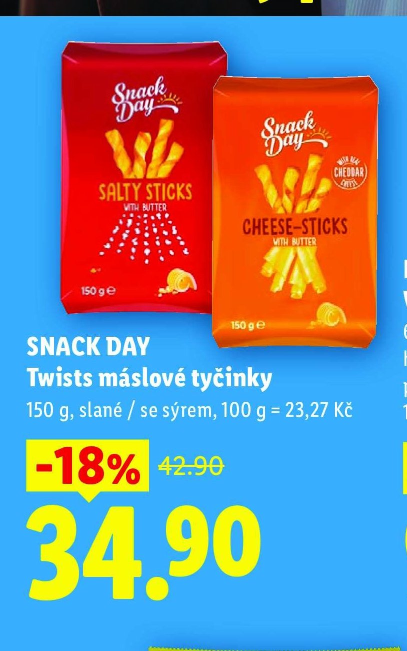 SNACK DAY Twists máslové tyčinky - Lidl aktualniletaky.eu