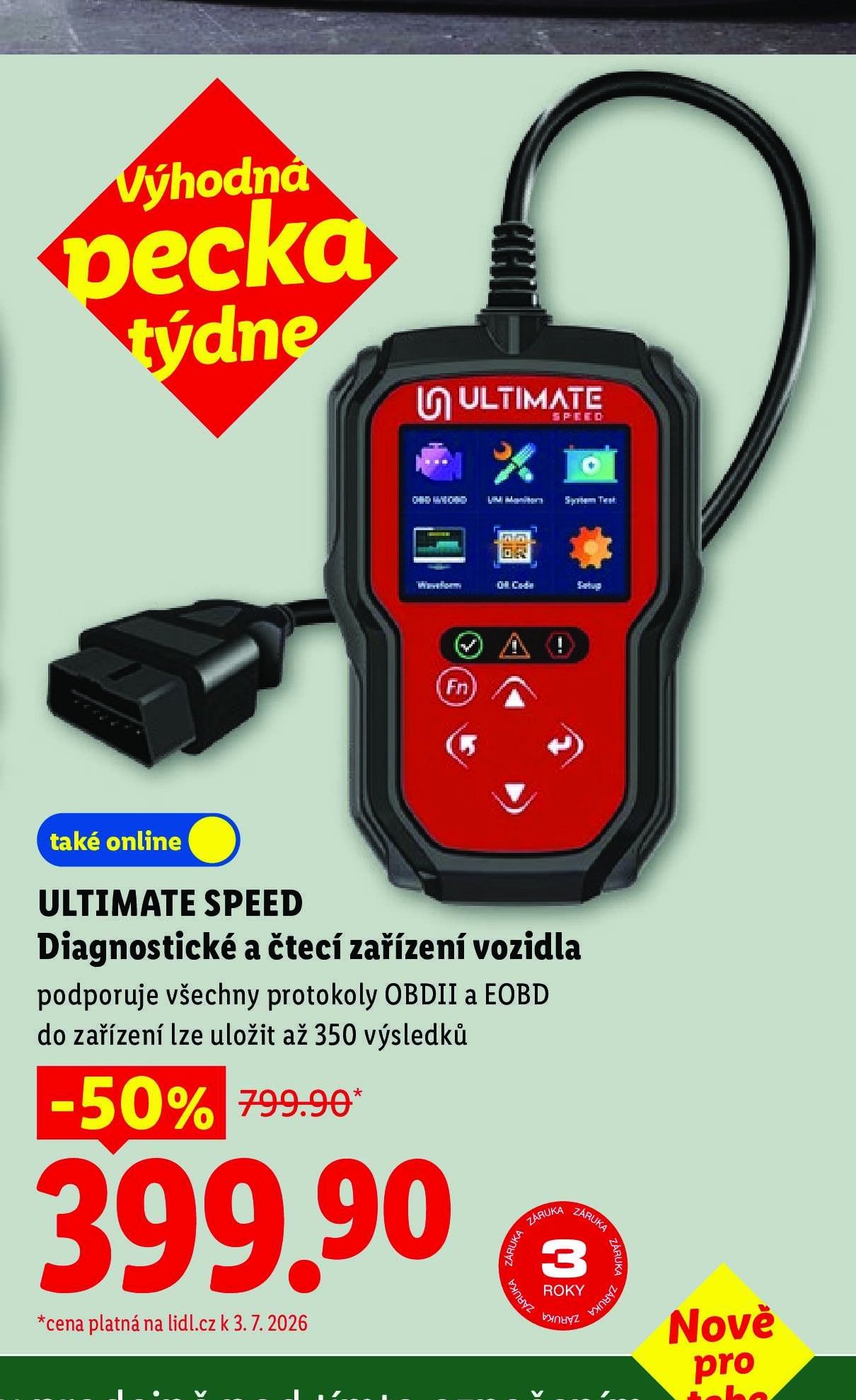 ULTIMATE SPEED Diagnostické a čtecí zařízení vozidla - Lidl aktualniletaky.eu