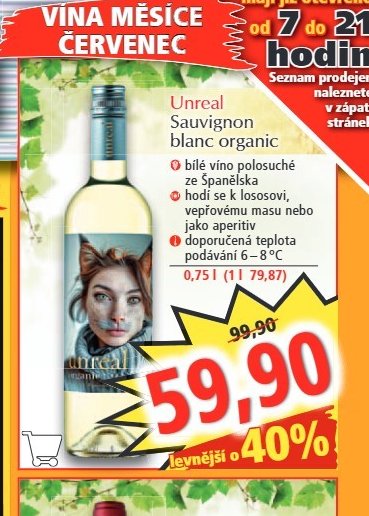 Unreal Sauvignon blanc organic 0,75 l