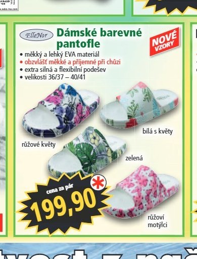Dámské barevné pantofle