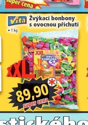 Žvýkací bonbony s ovocnou příchutí