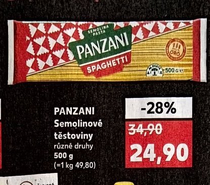 Panzani Semolinové těstoviny