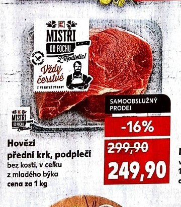 Hovězí přední krk, podplečí