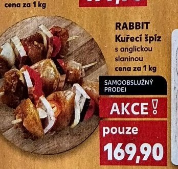RABBIT Kuřecí špíz s anglickou slaninou