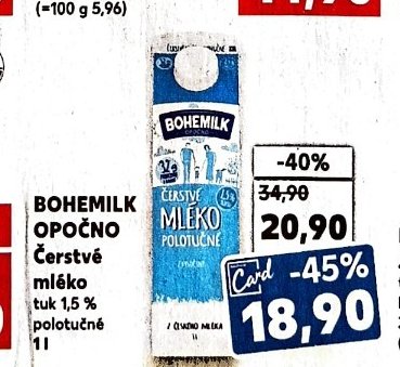 BOHEMILK OPOČNO Čerstvé mléko