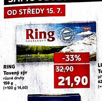 RING Tavený sýr různé druhy 150 g