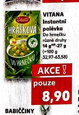 VITANA Instantní polévka do hrnečku různé druhy 14 g - 27 g