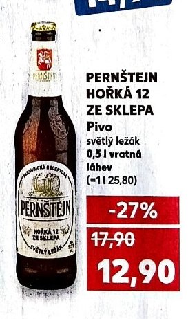 Pernštejn Hořká 12 ze sklepa Pivo