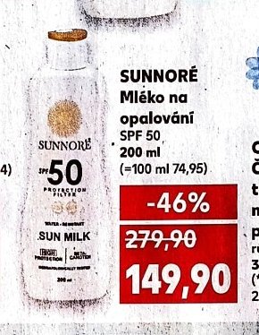 SUNNORÉ Mléko na opalování SPF 50 200 ml