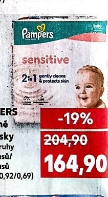 PAMPERS Vlhčené ubrousky různé druhy 3x80/3x60 kusů