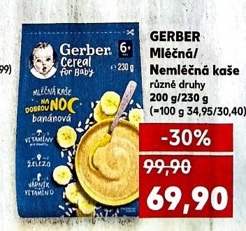 GERBER Mléčná/ Nemléčná kaše různé druhy 200 g/230 g