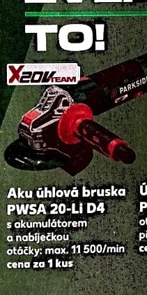 Aku úhlová bruska PWSA 20-Li D4