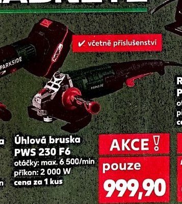 Úhlová bruska PWS 230 F6
