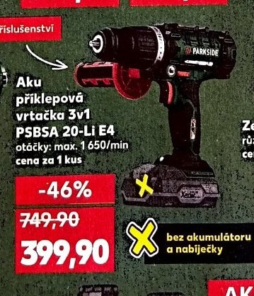 Aku příklepová vrtačka 3v1 PSBSA 20-Li E4