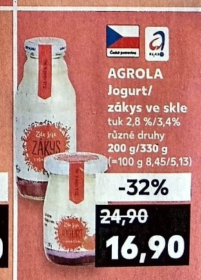 Agrola Jogurt/zákys ve skle