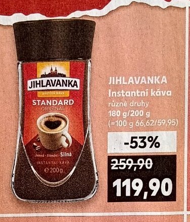 JIHLAVANKA Instantní káva