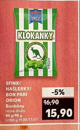 SFINX/HAŠLERKY/BON PARI ORION Bonbóny