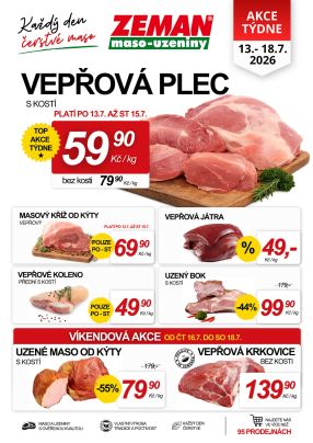 aktuální leták ZEMAN maso - uzeniny 13.7.2026-18.7.2026