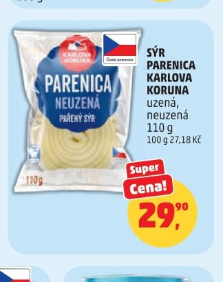 SÝR PARENICA KARLOVA KORUNA uzená, neuzená 110 g
