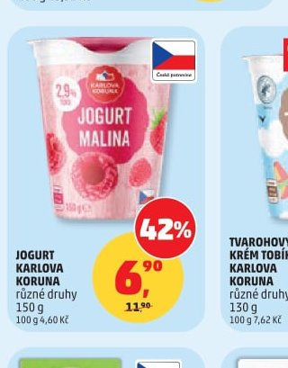 JOGURT KARLOVA KORUNA různé druhy 150 g