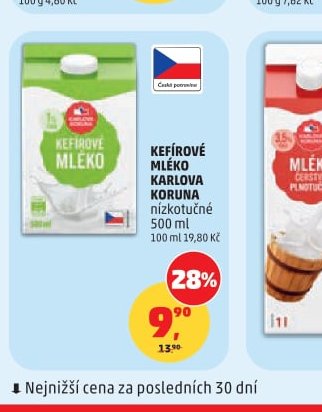 KEFÍROVÉ MLÉKO KARLOVA KORUNA nízkotučné 500 ml