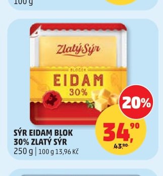 SÝR EIDAM BLOK 30% ZLATÝ SÝR