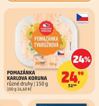POMAZÁNKA KARLOVA KORUNA různé druhy 150 g