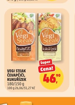 VEGI STEAK ČEVAPČIČI, KUKUŘIČEK 180/150 g