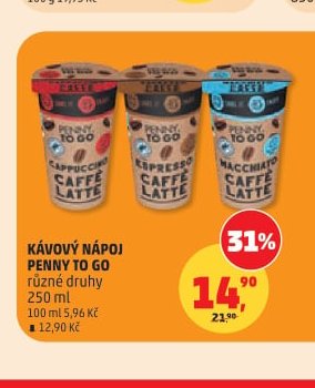 KÁVOVÝ NÁPOJ PENNY TO GO různé druhy 250 ml