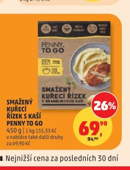 SMAŽENÝ KUŘECÍ ŘÍZEK S KAŠÍ PENNY TO GO 450 g