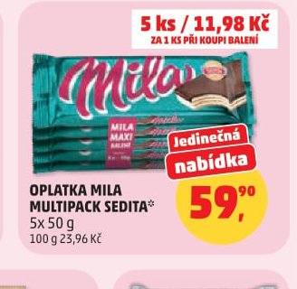 Oplatka Mila Multipack Sedita