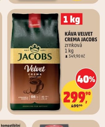 KÁVA VELVET CREMA JACOBS zrnková
