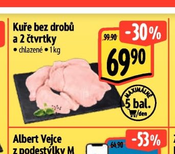 Kuře bez drobů a 2 čtvrtky
