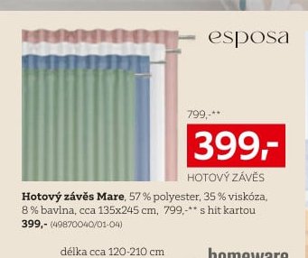 Hotový závěs Mare