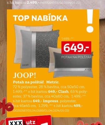 JOOP! Potah na polštář Metric