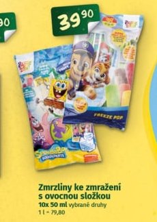 Zmrzliny ke zmrazení s ovocnou složkou