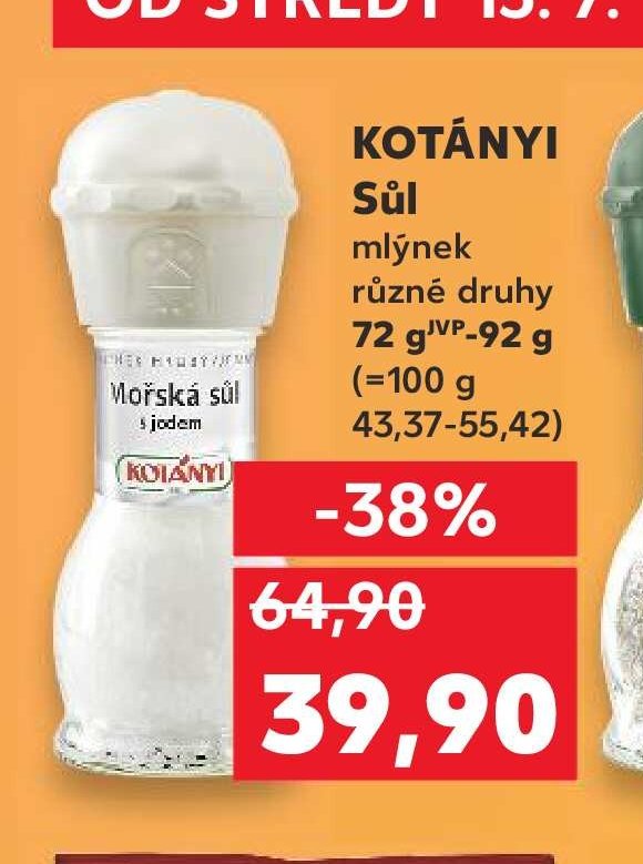 Kotányi Sůl mlýnek různé druhy