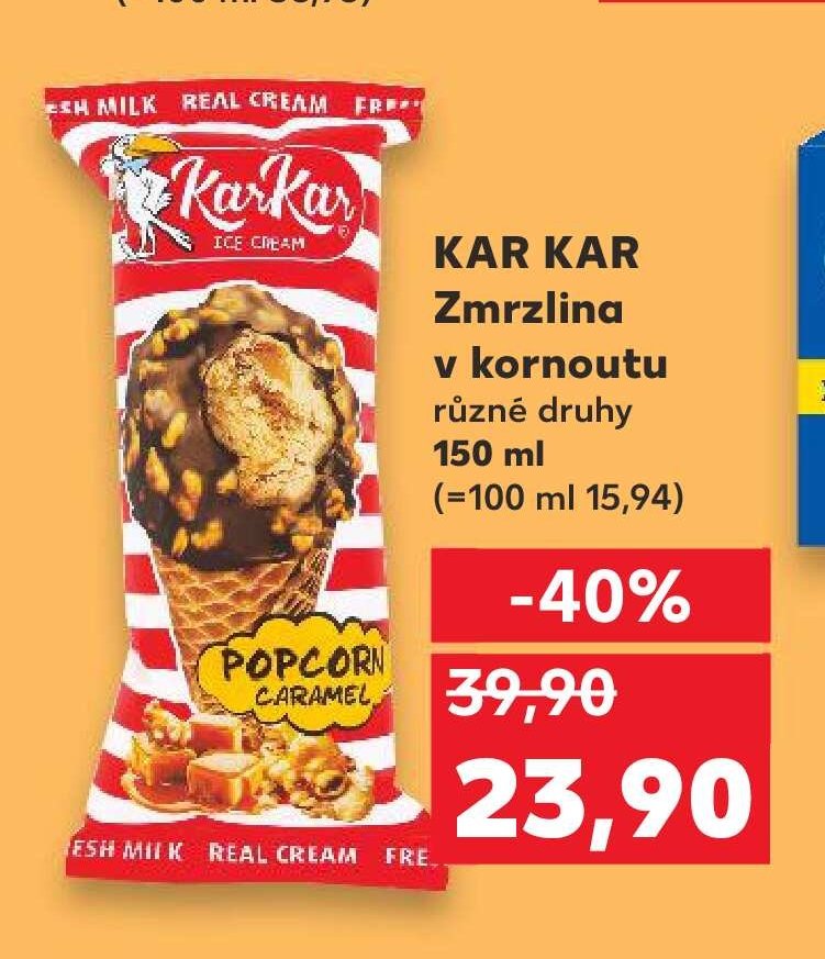 KAR KAR Zmrzlina v kornoutu různé druhy