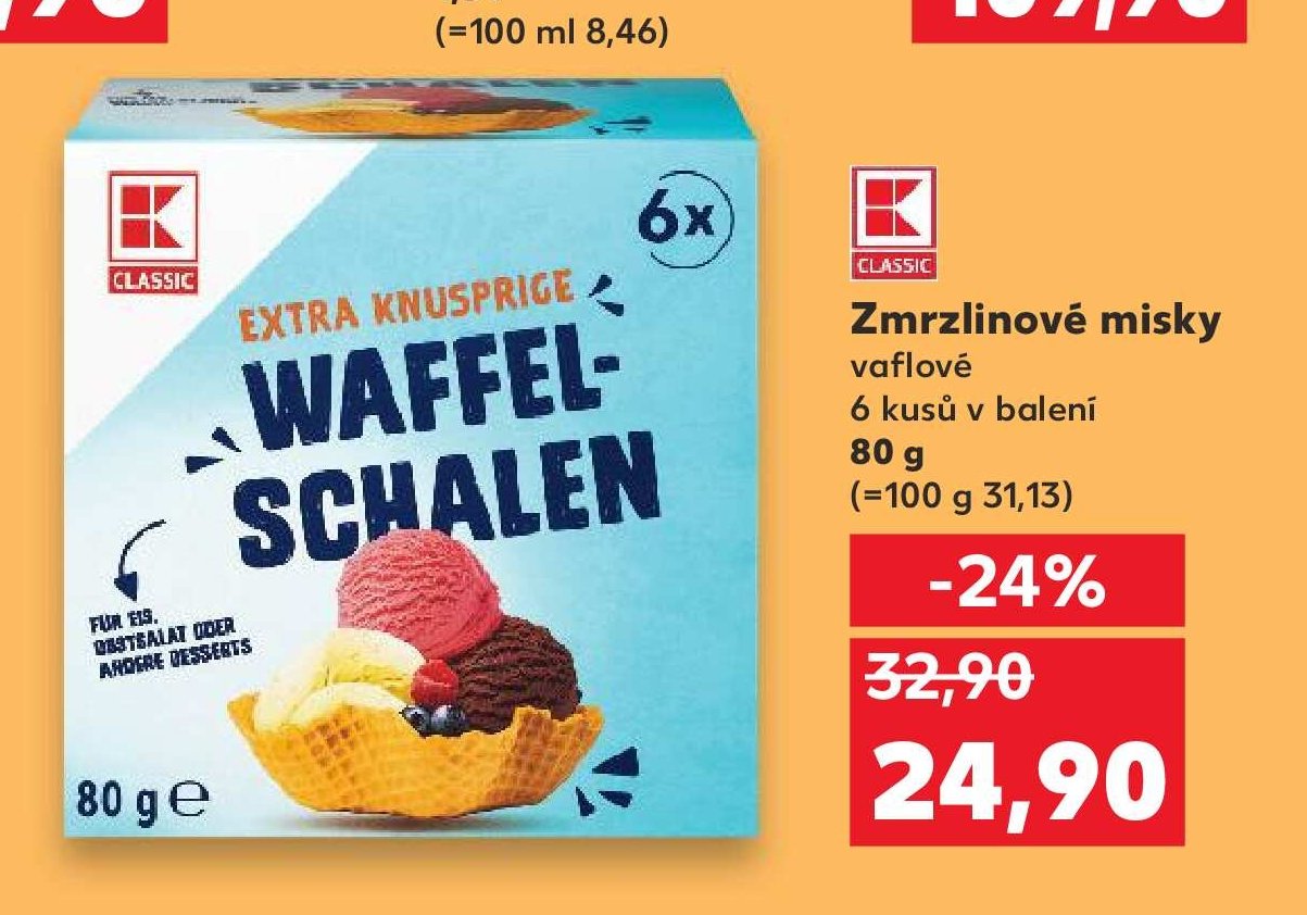 Zmrzlinové misky vaflové 6 kusů v balení