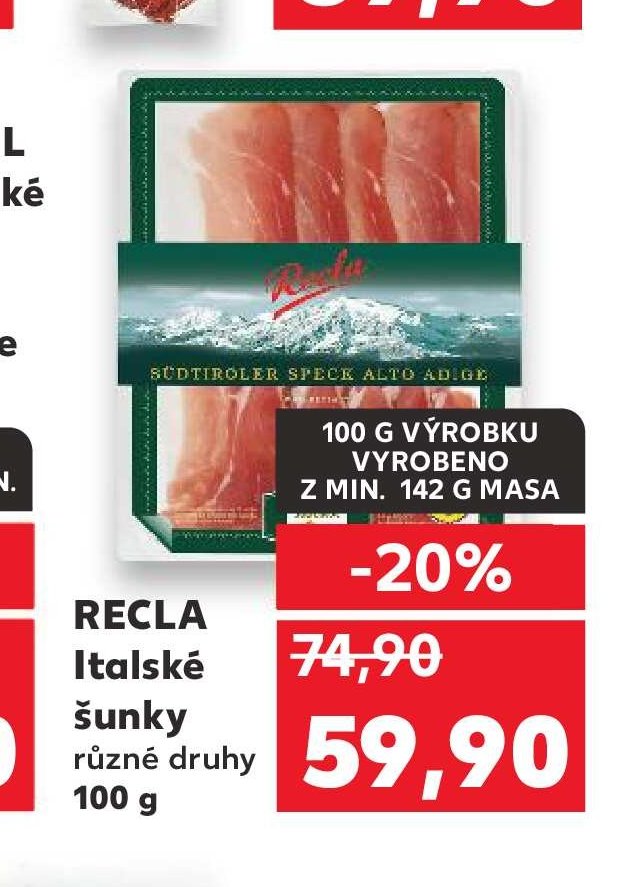 RECLA Italské šunky různé druhy 100 g