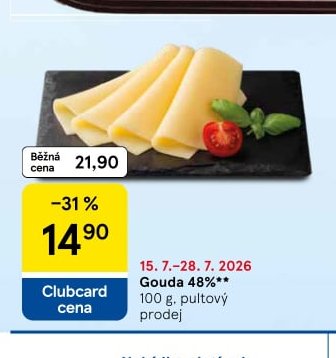 Gouda 48% pultový prodej