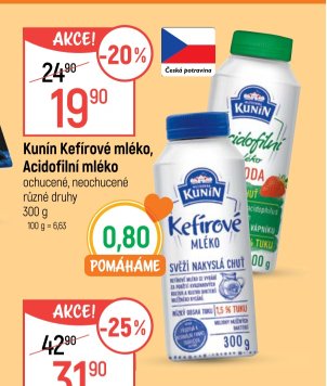 Kunín Kefírové mléko, Acidofilní mléko