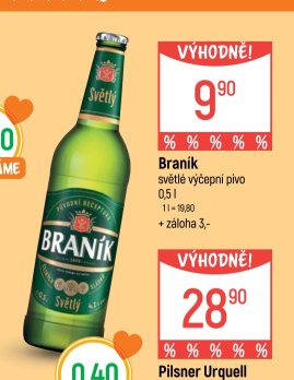 Braník světlé výčepní pivo