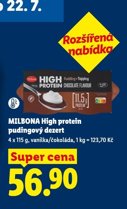 MILBONA High protein pudingový dezert