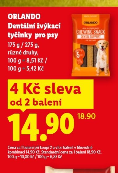 ORLANDO Dentální žvýkací tyčinky pro psy